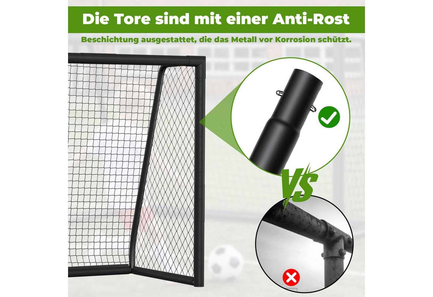 Clanmacy Fußballtor Kinder Fußballtor mit Torwand & Netz 300x200x120cm für Garten & Indoor (1 St) Bild 5