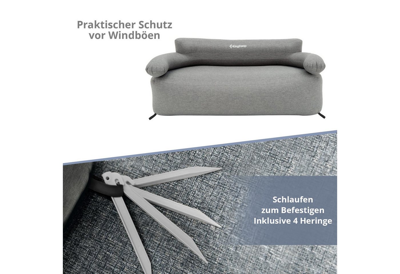 KingCamp Campingstuhl Camping Couch Air Sofa Granit Lounge - Outdoor Luf Bild 4