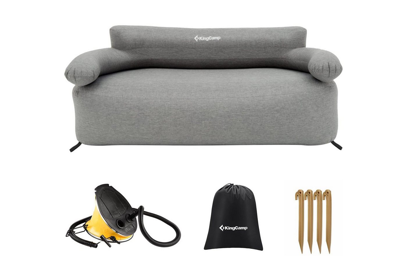 KingCamp Campingstuhl Camping Couch Air Sofa Granit Lounge - Outdoor Luf Bild 5