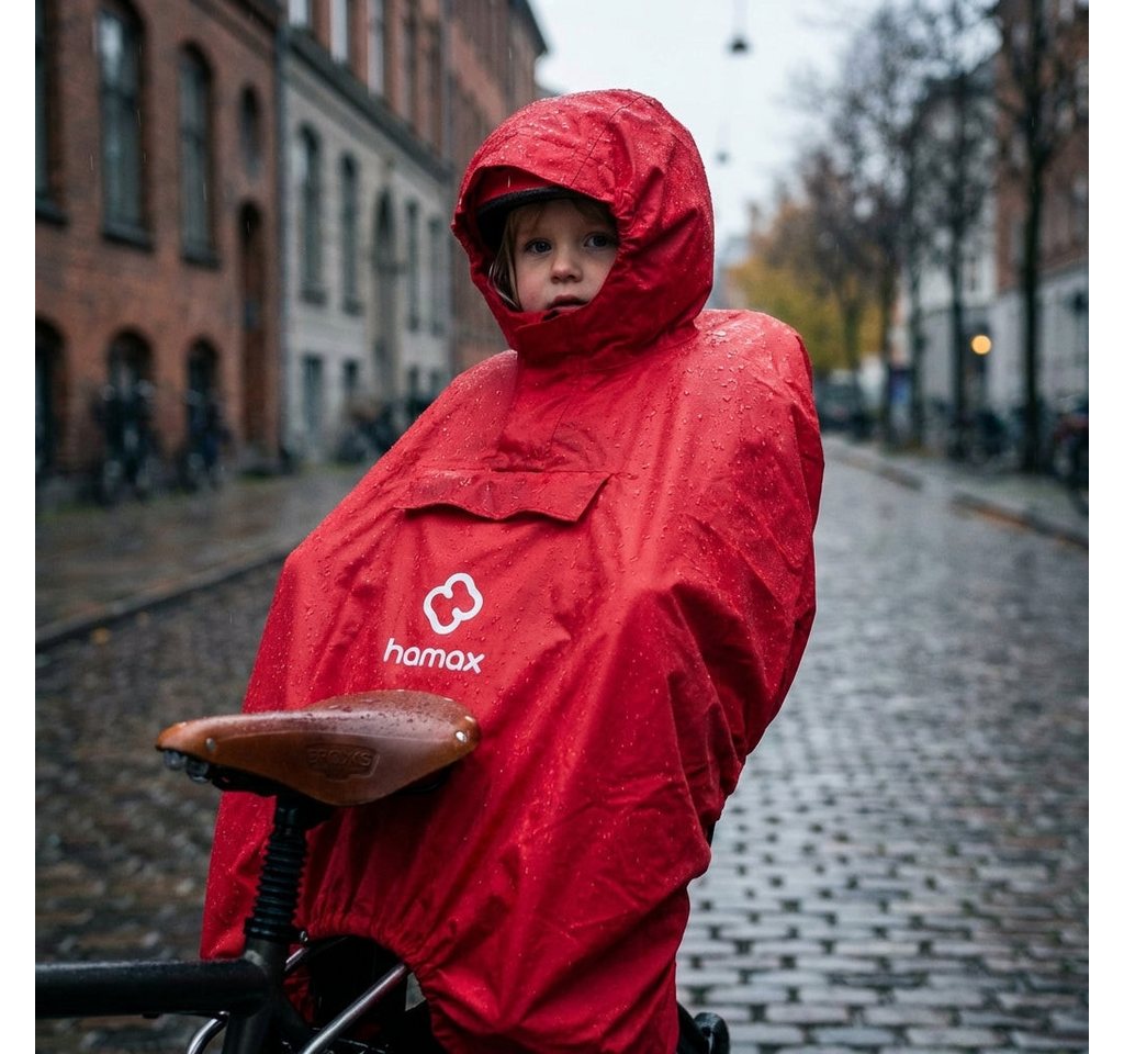 Hamax Fahrradkindersitz Hamax Regenponcho für das Kind im Sitz rot