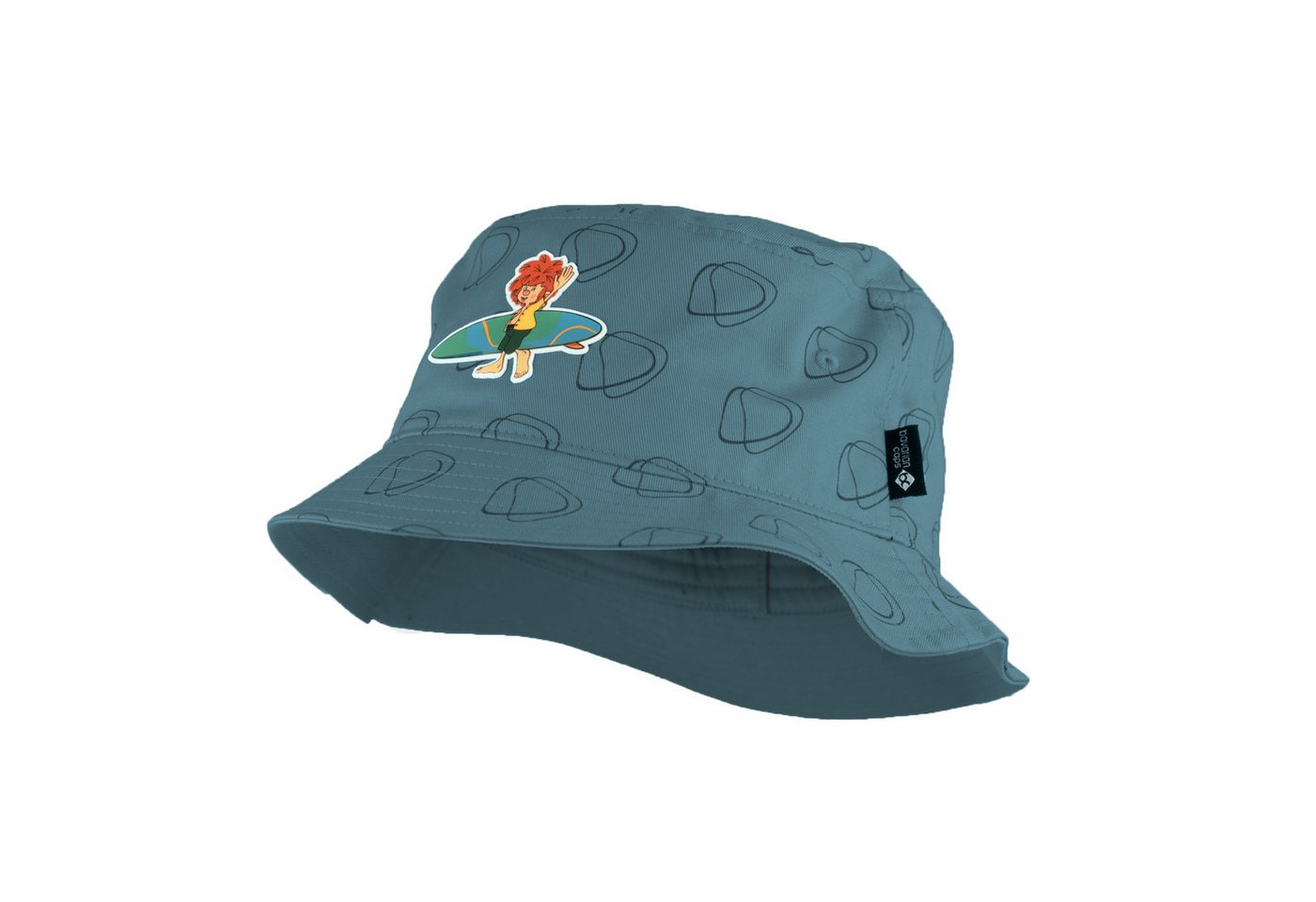 Bavarian Caps Fischerhut Bavarian Caps Bucket Hat "Pumuckl surft" - ozeanblau one size (Anglerhut, Bucket Hat, Fischerhut, Anglerhut) Allover-Print Bild 2