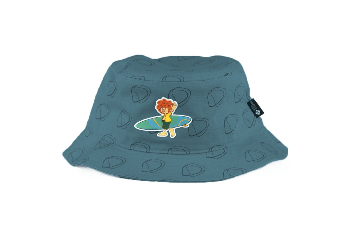 Bavarian Caps Fischerhut Bavarian Caps Bucket Hat "Pumuckl surft" - ozeanblau one size (Anglerhut, Bucket Hat, Fischerhut, Anglerhut) Allover-Print Bild 3