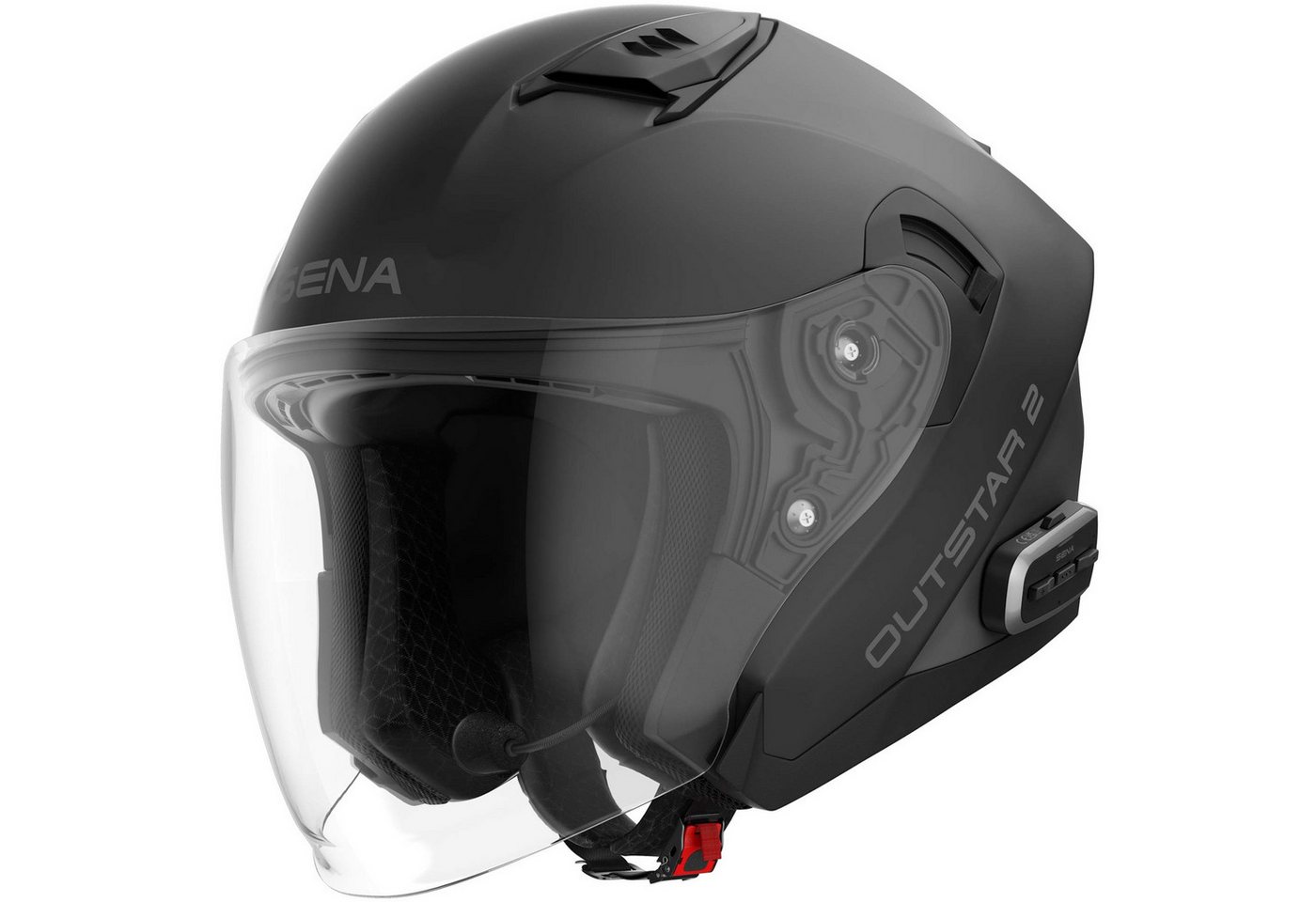 Sena Motorradhelm Sena Outstar 2 Jethelm Matt-Schwarz L (1er Set), jethelm für motorrad