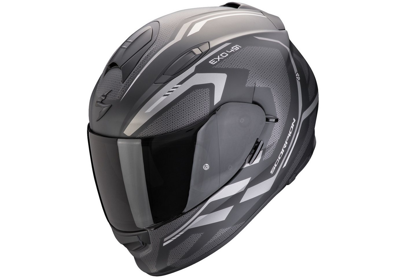 Scorpion Exo Motorradhelm Scorpion Exo-491 Kripta Integralhelm Matt-Schwarz / Silber (1er Set), integralhelm motorrad