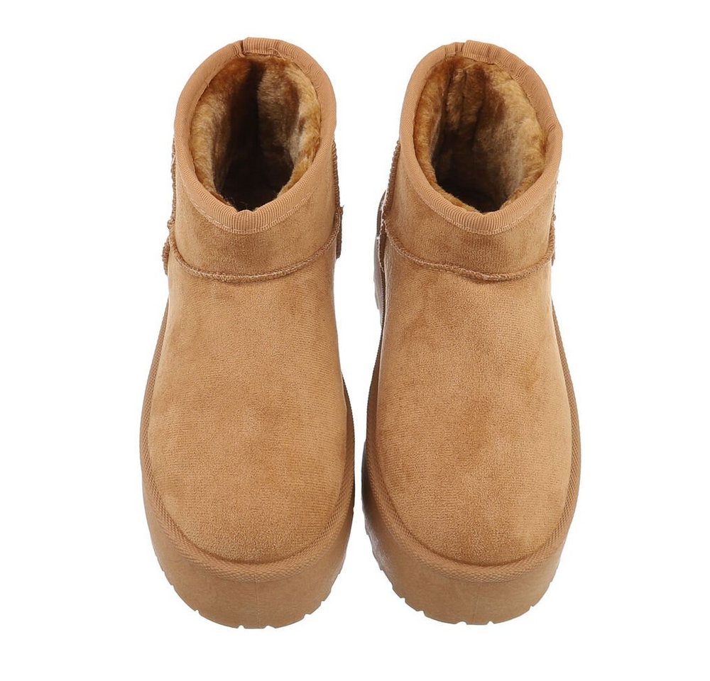 Ital-Design Damen Snowboots Freizeit Snowboots Plateaustiefeletten Snowboots (84338268) Flach Plateaustiefeletten in Camel Bild 3