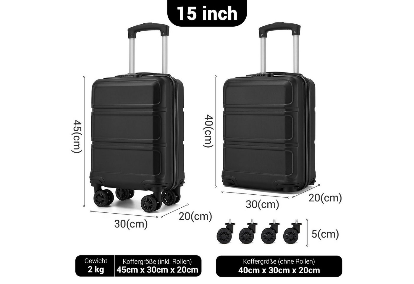 KONO Handgepäckkoffer und Taschen Set in verschiedenen Farben und Größen Bild 4