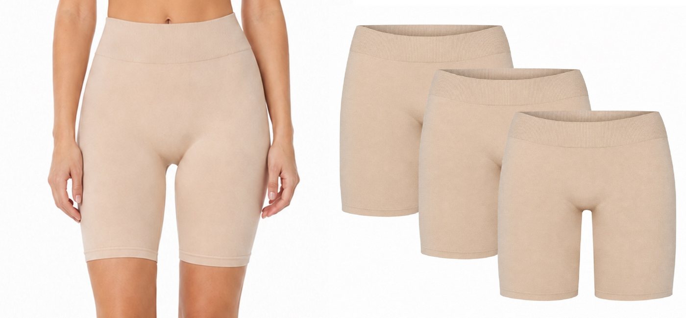 Rungassi Radlerhose GAUBERT Nahtlose Radlerhose Damen 3er Set Anti-Reibungs Shorts Gr.S/M (Set bestehend aus 3 Radlerhosen) Bild 5