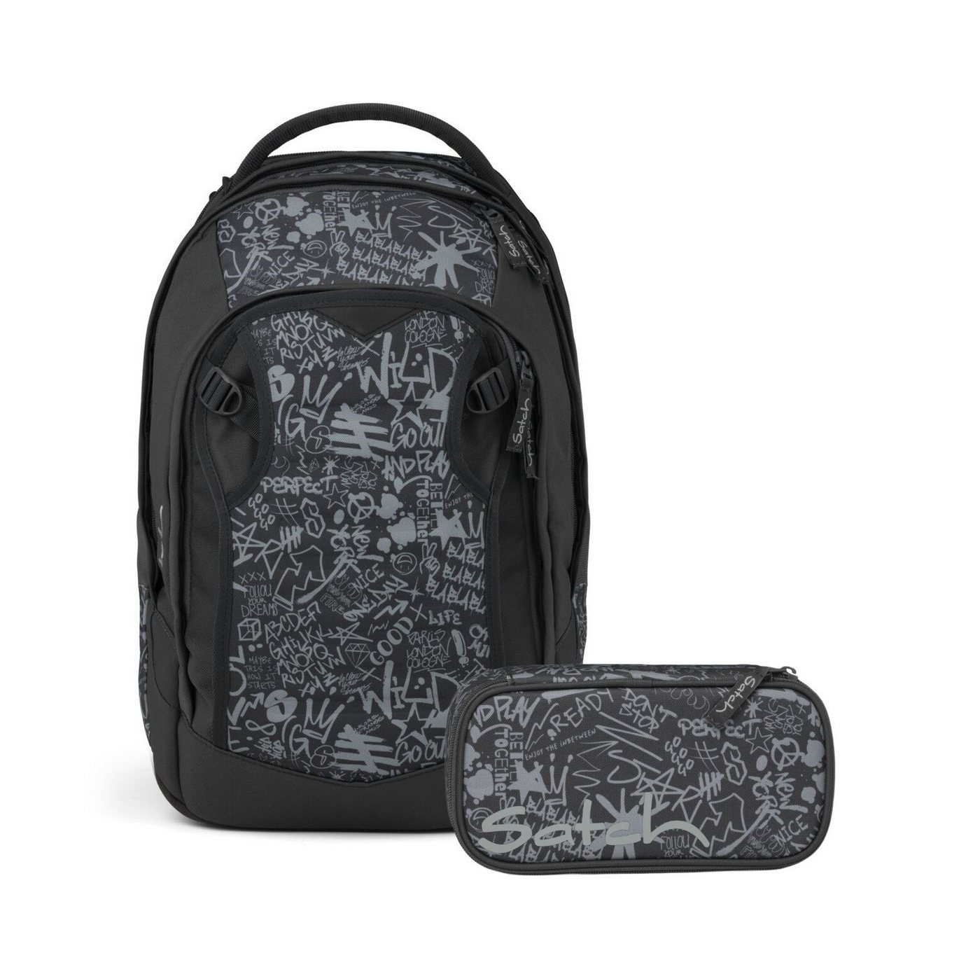 Satch Schulranzen Schulrucksack-Set MATCH PLUS Street Ink 2-teilig (2-teilig), Schulranzen, ergonomisch, 30 + 5 Liter, 4 Fächer Bild 2
