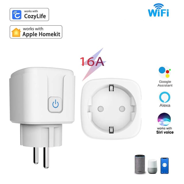 Intelligente Steckdose Mit Amperemeter, 16 A Wlan-steckdose, Cozylife+homekit-kompatible Intelligente Steckdose Mit Sprachsteuerung, App-fernbedienung, Timer/1 Stück