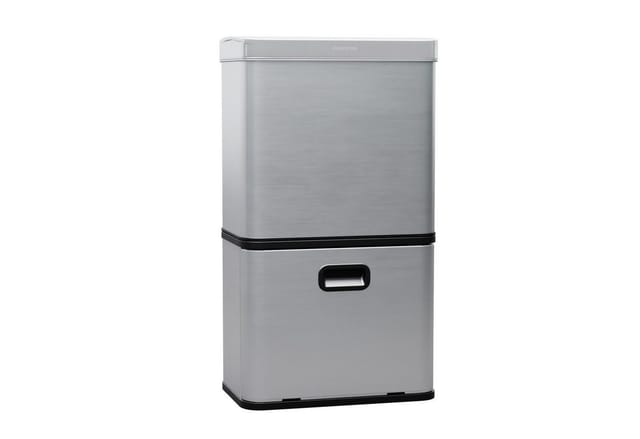 Klarstein - Touchless Sensor-Mülleimer - 56L Küchen-Abfalleimer mit Bewegungssensor, 3-in-1-Mülleimer, Trennsystem, Soft-Close, Edelstahl, hygienisch