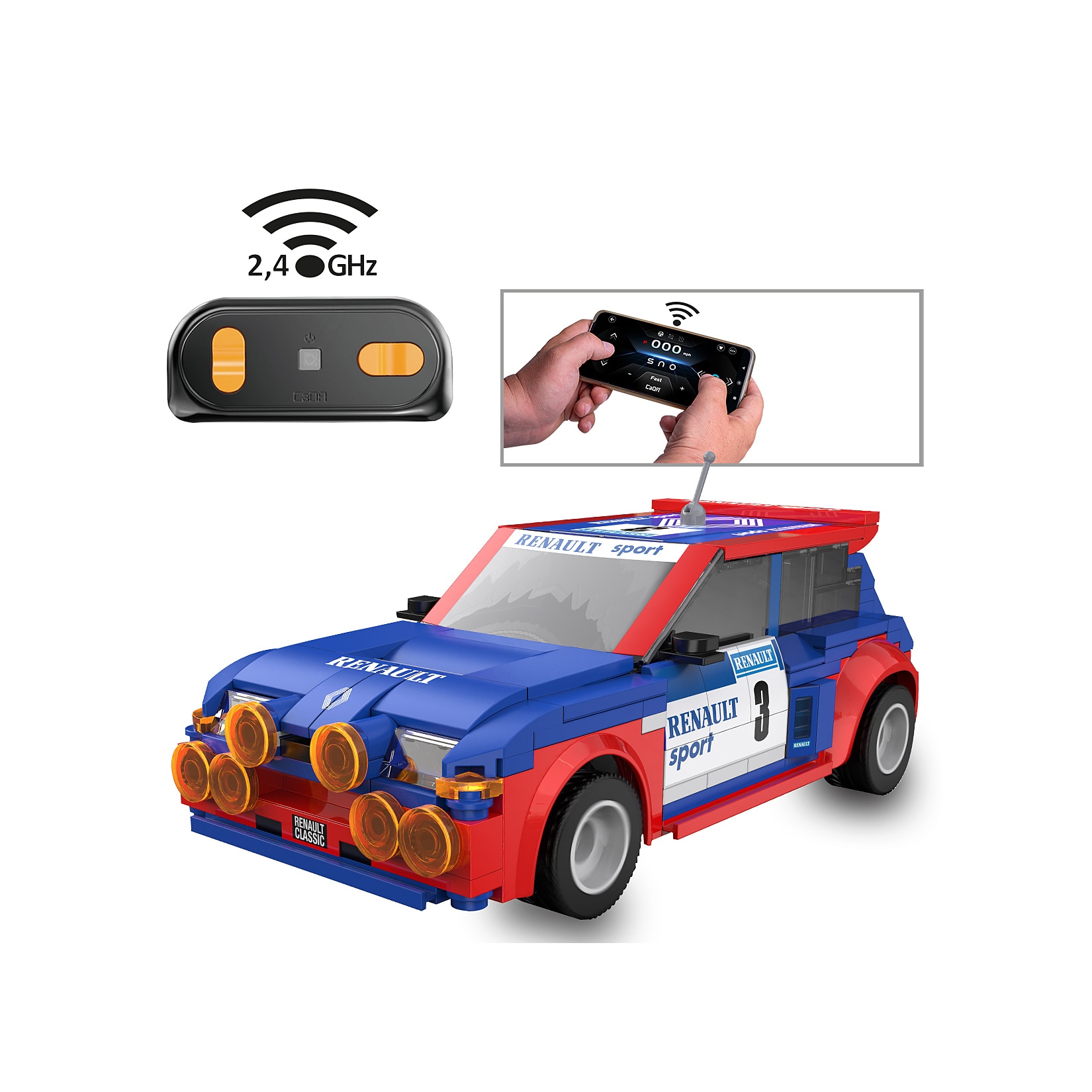 JAMARA-402934 CaDA Renault 5 Maxi Turbo 1:20 2,4GHz Bricks