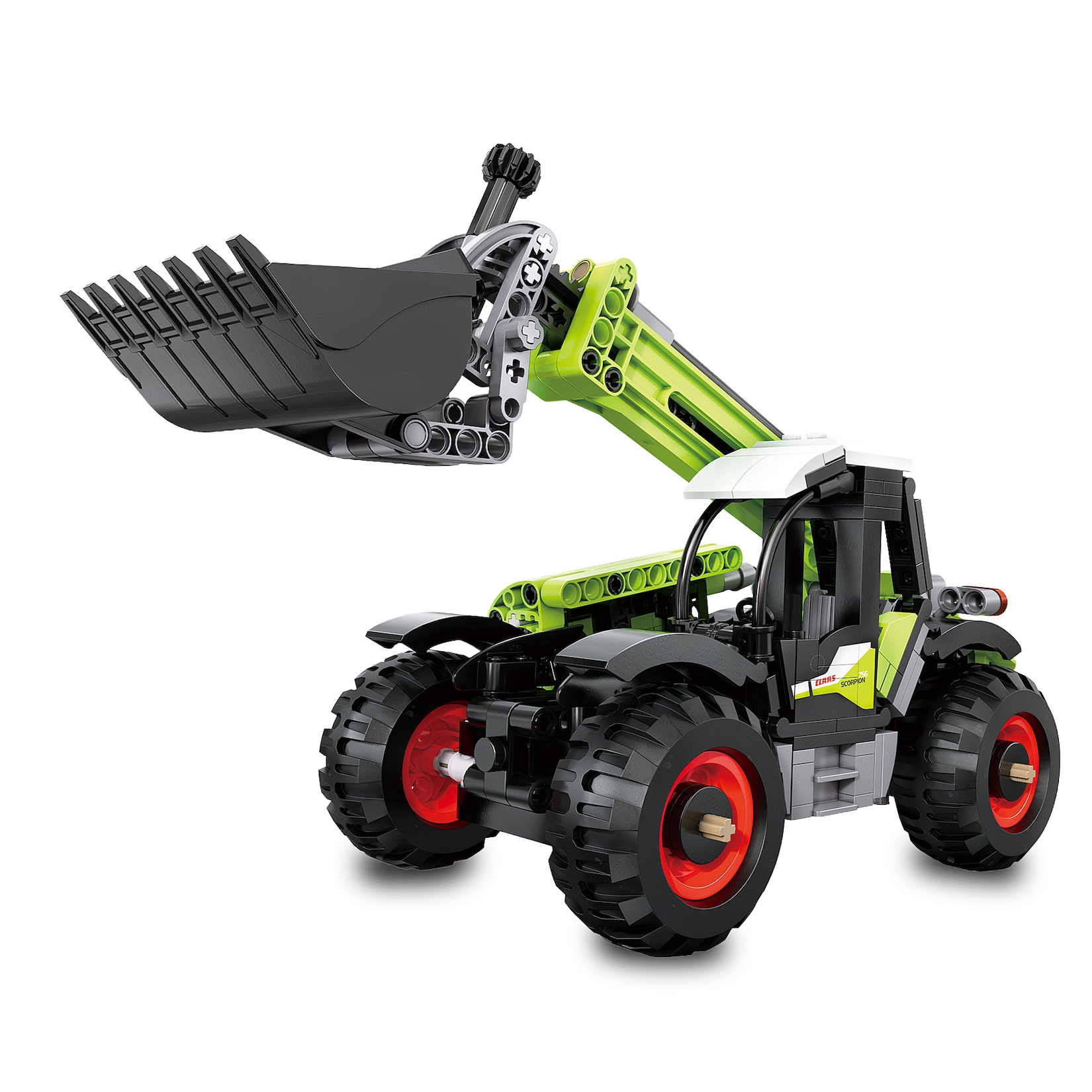 JAMARA-402947 CaDA Teleskoplader Claas Scorpion 756 1:24 Bricks