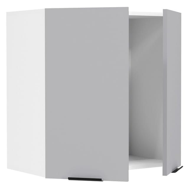 Fasola Küchenoberschrank 60 cm 2 Türen anthrazit grau, weiß.
