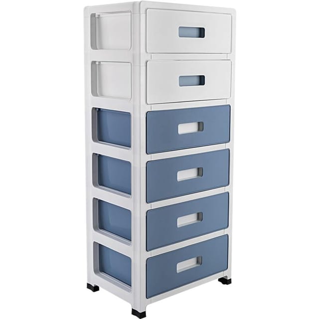Schubladenschrank Kunststoff, Aufbewahrungsturm Mit 6 Schubladen, Schubladencontainer Rollcontainer Für Schlafzimmer Wohnzimmer Arbeitszimmer Etc Organizer 35 X 26 X 83.5 Cm