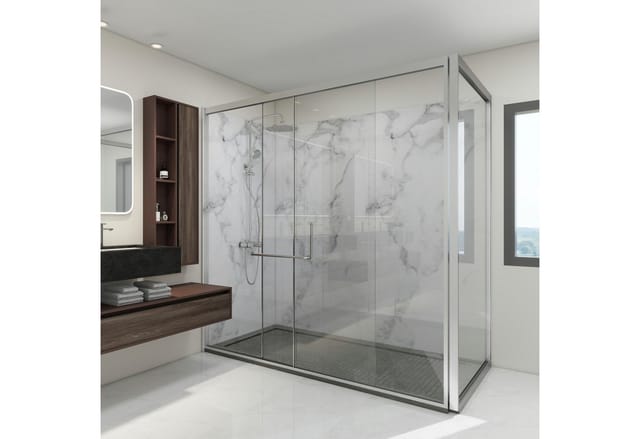 Duschrückwandset Bladel 4er Set 120 x 60 cm White Marble [neu.haus]