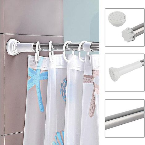 Kinlo 50-80 Cm Schwenk- Und Verstellbare Duschstange, Auch Als Kleiderstange/spannstange Verwendbar Mit Sicherer, Bohrfreier Montage Im Schrank