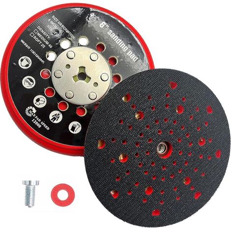 148-mm-schleifscheibe, Schleifpad, Mehrloch-schleifscheibe, Kompatibel Mit Den Elektroschleifern Bosch Rsm6045, Gex 34-150 Und Gex 40-150, Inklusive Schraube Und Roter Dichtung