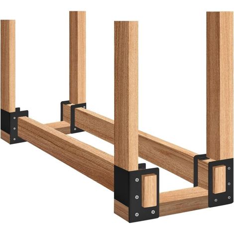 Brennholzregal (4er-set), Kaminholzregal, Verstellbares Regal Aus Robustem, Pulverbeschichtetem Stahl Für Den Innen- Und Außenbereich, Inklusive Holzschrauben
