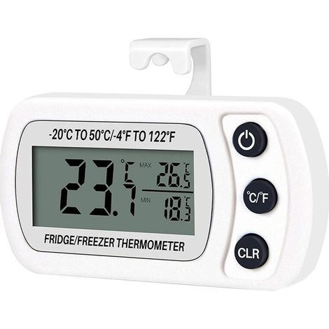 Wasserdichtes Digitalthermometer Für Kühlschrank Und Gefrierschrank – Messbereich -20 Bis 50 °c – Großes Lcd-display – Genauigkeit ±1 °c
