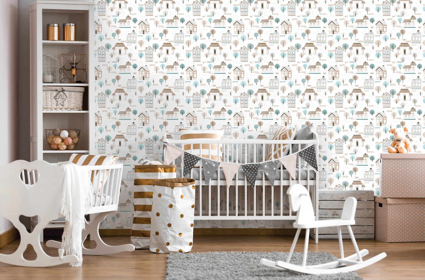 Wallarena Vliestapete Skandinavisches Design, Für Kinderzimmer, 10 M X 50 Cm – Inkl. Kleister & Anleitung