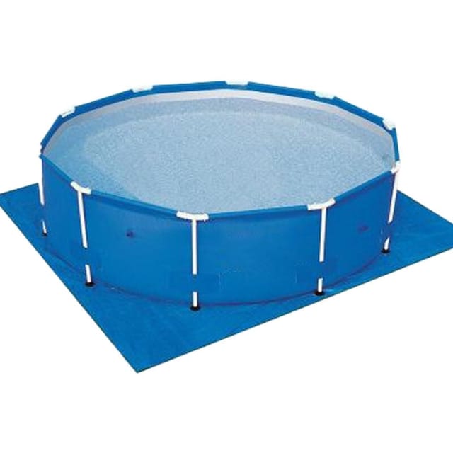 Poolmatte, blau, wasserdicht, faltbar, für Aufstell-, Rechteck- und Rundbecken (396 x 396 cm)