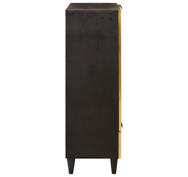 Beistellschrank mit Tür Schwarz und Gold 60 x 33.5 x 100 cm vidaXL