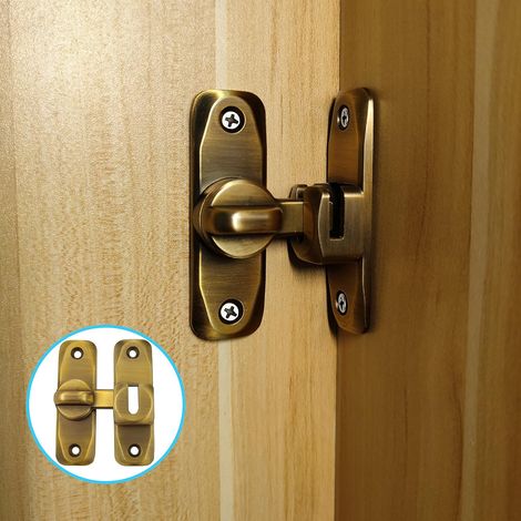 Kleiner 90-grad-schiebetürriegel Für Innentüren, Vintage-doppeltürriegel Für Küche, Schrank (messing)