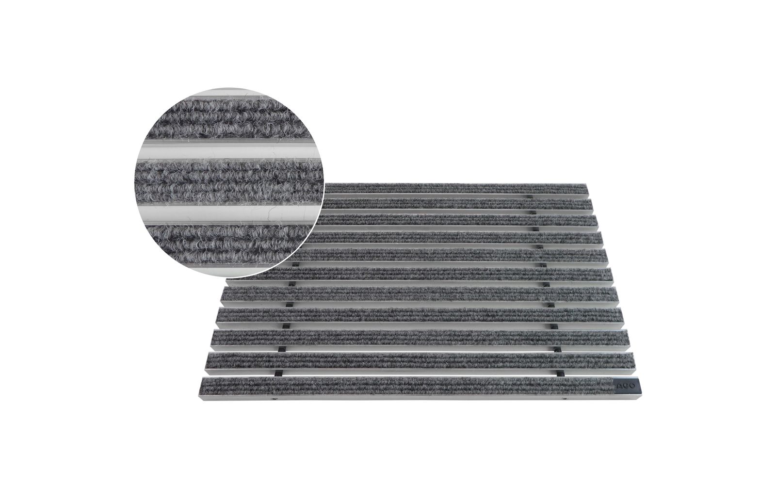 Aco 75x50x2cm Schuhabstreifer Rips Hellgrau Alu Fußmatte Türmatte Sauberlaufmatte Eingangsmatte