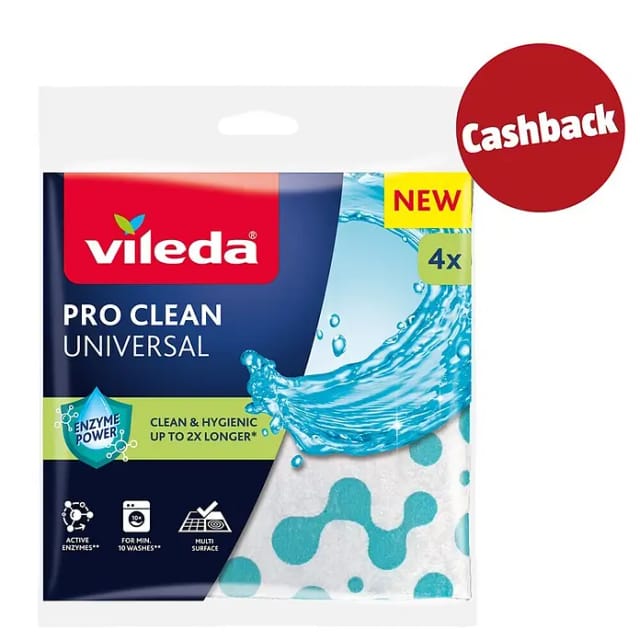Vileda Universaltuch Pro Clean mit Enzymen 4er Pack biologisch abbaubar