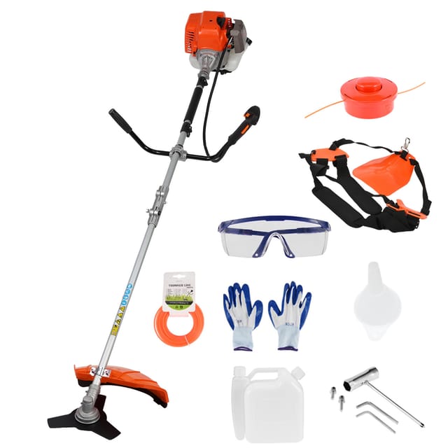 Flasidu - Thermo-Freischneider, 52-cm³-Weed-Wacker-Benzin-Heckenschere, 2-in-1-Akku, 2-Takt-Freischneider, manueller Unkrautjäter mit Handschuhen