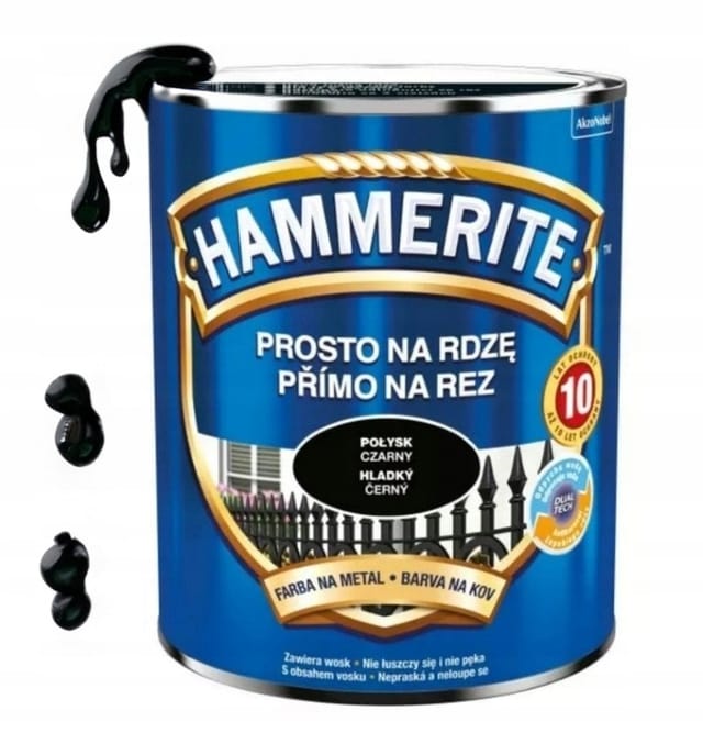 Metalllack direkt zum Rosten schwarz glänzend 0,7 l