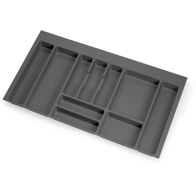 Besteckeinsatz Optima für Universalschublade, Modul 900mm, Kunststoff, Anthrazitgrau - Anthrazitgrauer - Emuca