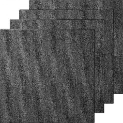 Mophorn - Vevor Teppichfliesen, 500 X 500 X 5 Mm, Teppichboden Mit Angebrachter Polsterung, Weich Gepolsterte Teppichfliesen, Einfache Diy-installation Für Schlafzimmer Und Wohnzimmer (20 Stk., Dunkelgrau)