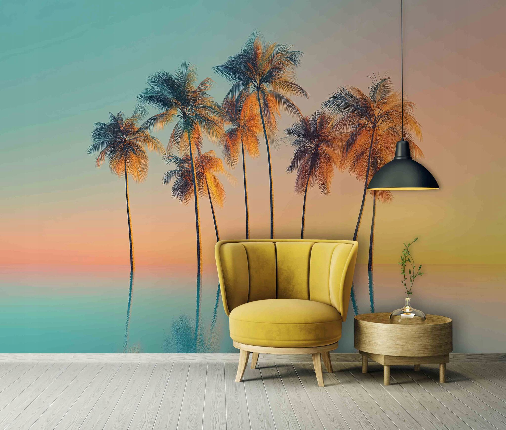 Fototapete Sonnenuntergang Palmen Natur, Für Wohnzimmer Und Schlafzimmer, 150 X 105 Cm – Komplettset Inkl. Kleister & Anleitung