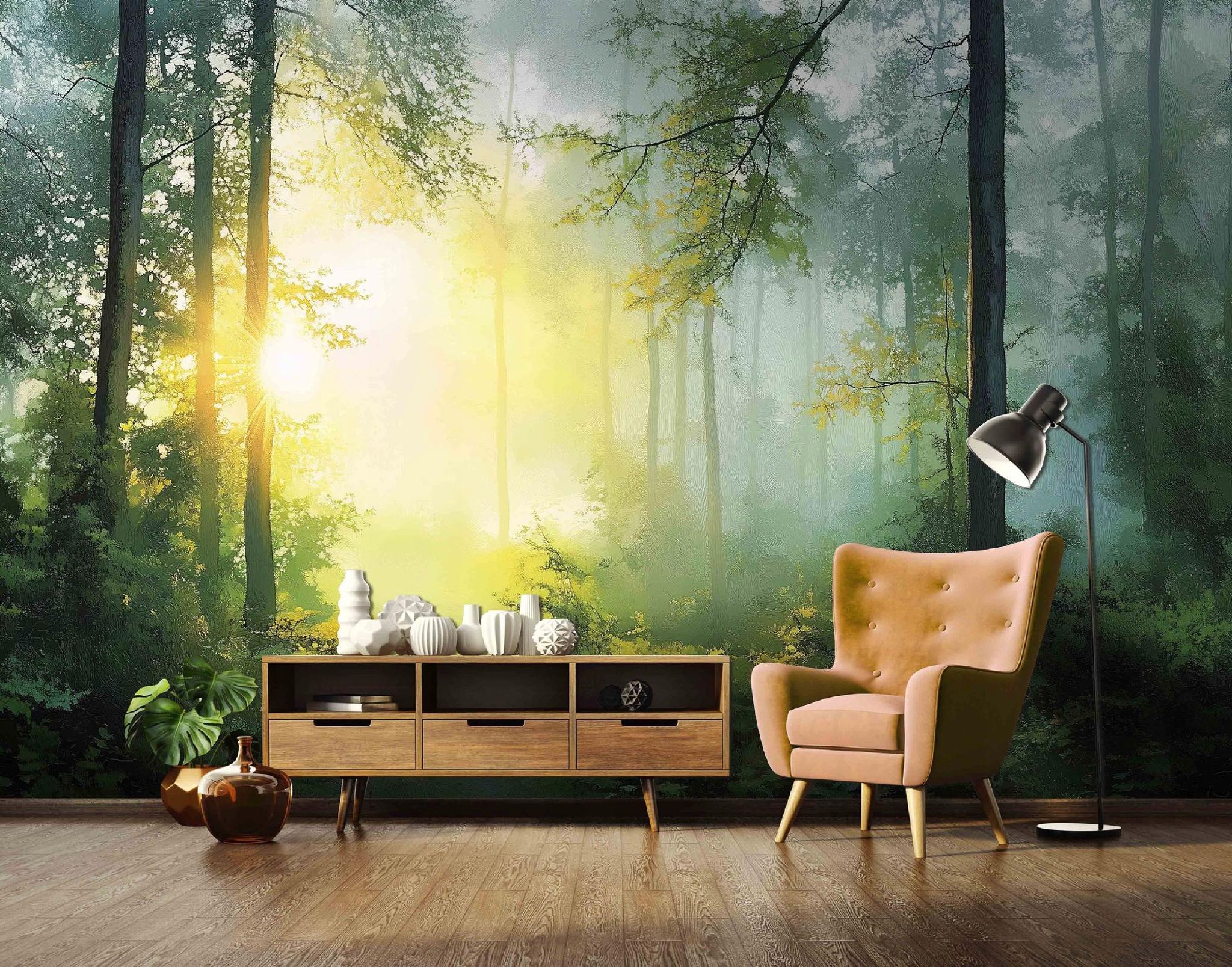 Fototapete Wald Bäume Sonne Natur 3d-optik, Für Wohnzimmer Und Schlafzimmer, 250 X 175 Cm – Komplettset Inkl. Kleister & Anleitung