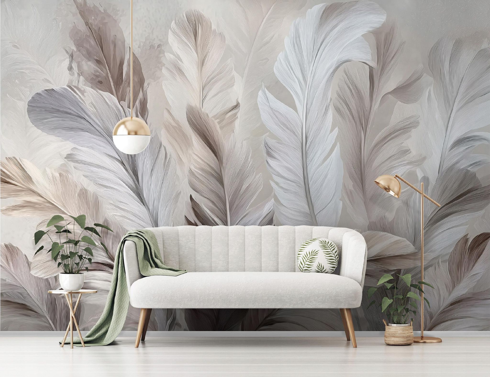 Fototapete Federn Abstrakt Boho, Für Wohnzimmer Und Schlafzimmer, 250 X 175 Cm – Komplettset Inkl. Kleister & Anleitung