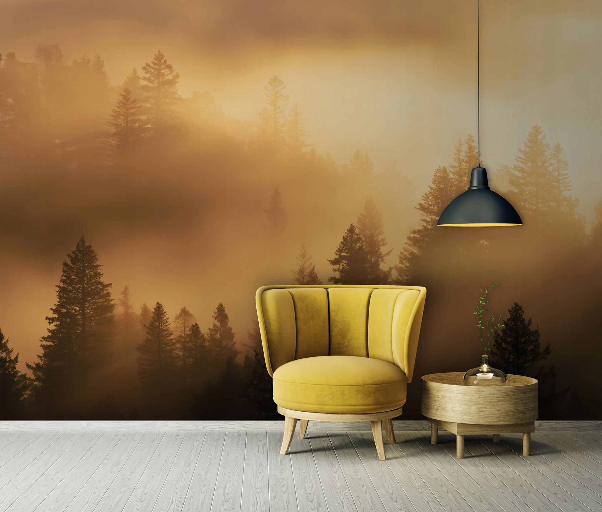Fototapete Nebelwald Beige 3d-optik, Für Wohnzimmer Und Schlafzimmer, 150 X 105 Cm – Komplettset Inkl. Kleister & Anleitung