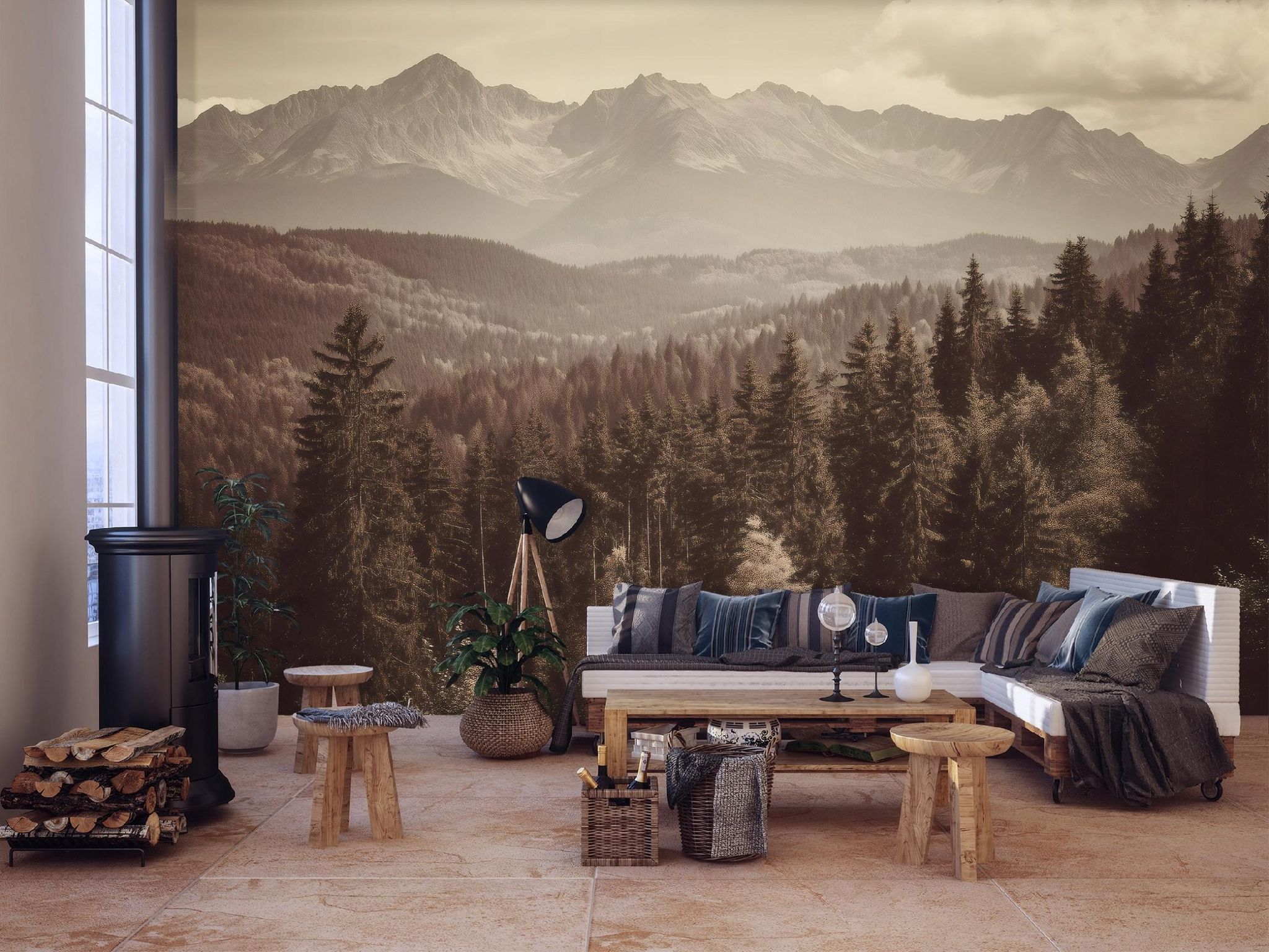 Fototapete Wald Berge Landschaft, Für Wohnzimmer Und Schlafzimmer, 250 X 175 Cm – Komplettset Inkl. Kleister & Anleitung