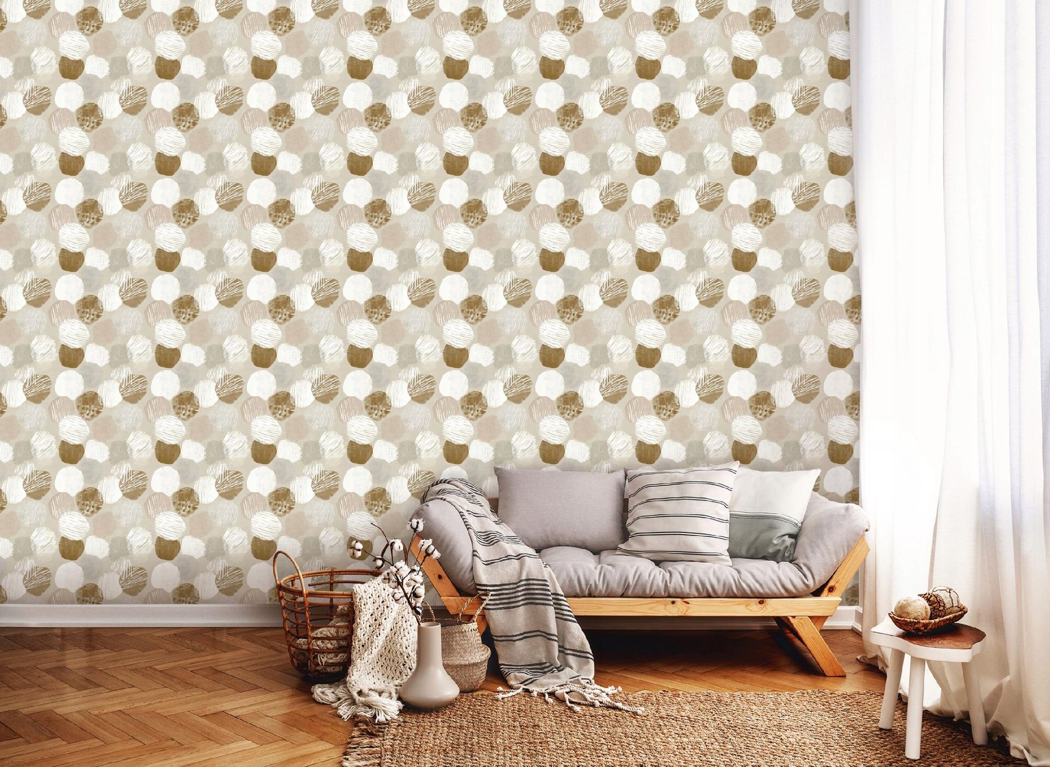Wallarena Vliestapete Beige Kunst Deco Abstrakt, Für Wohnzimmer Und Schlafzimmer, 10 M X 50 Cm – Komplettset Inkl. Kleister & Anleitung