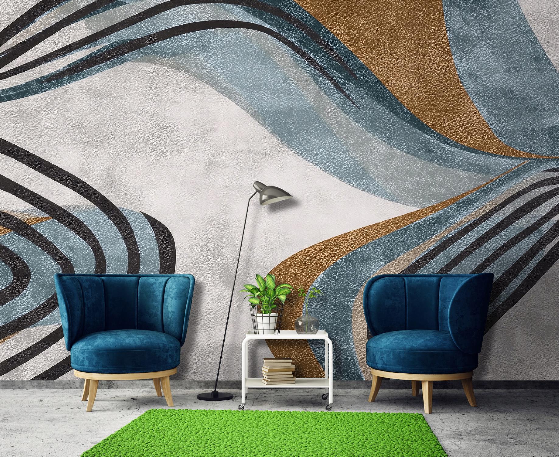 Fototapete Abstrakt Kunst Deco, Für Wohnzimmer Und Schlafzimmer, 350 X 250 Cm – Komplettset Inkl. Kleister & Anleitung