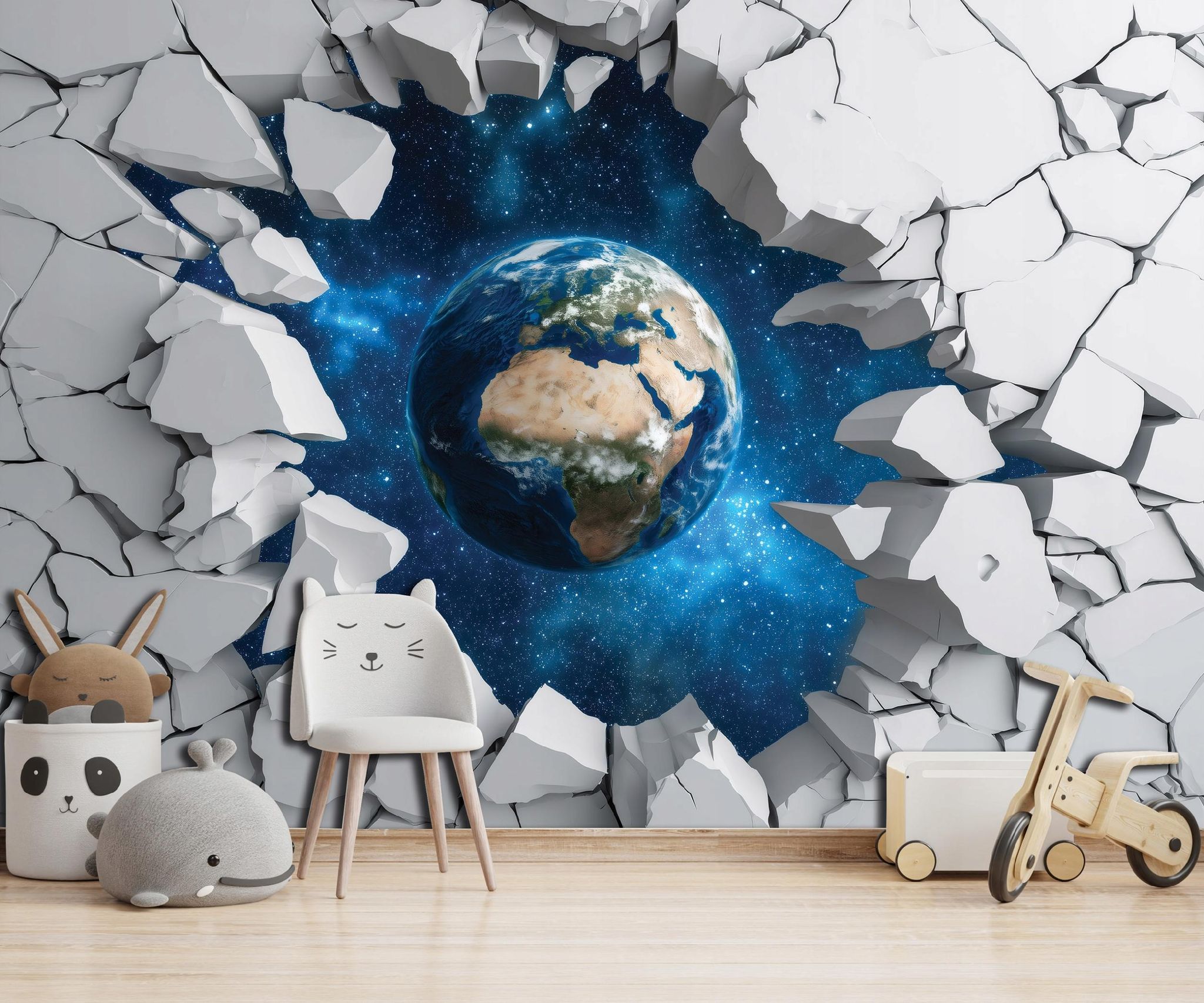 Fototapete Erde Weltraum 3d-optik, Für Kinderzimmer, 350 X 250 Cm – Komplettset Inkl. Kleister & Anleitung