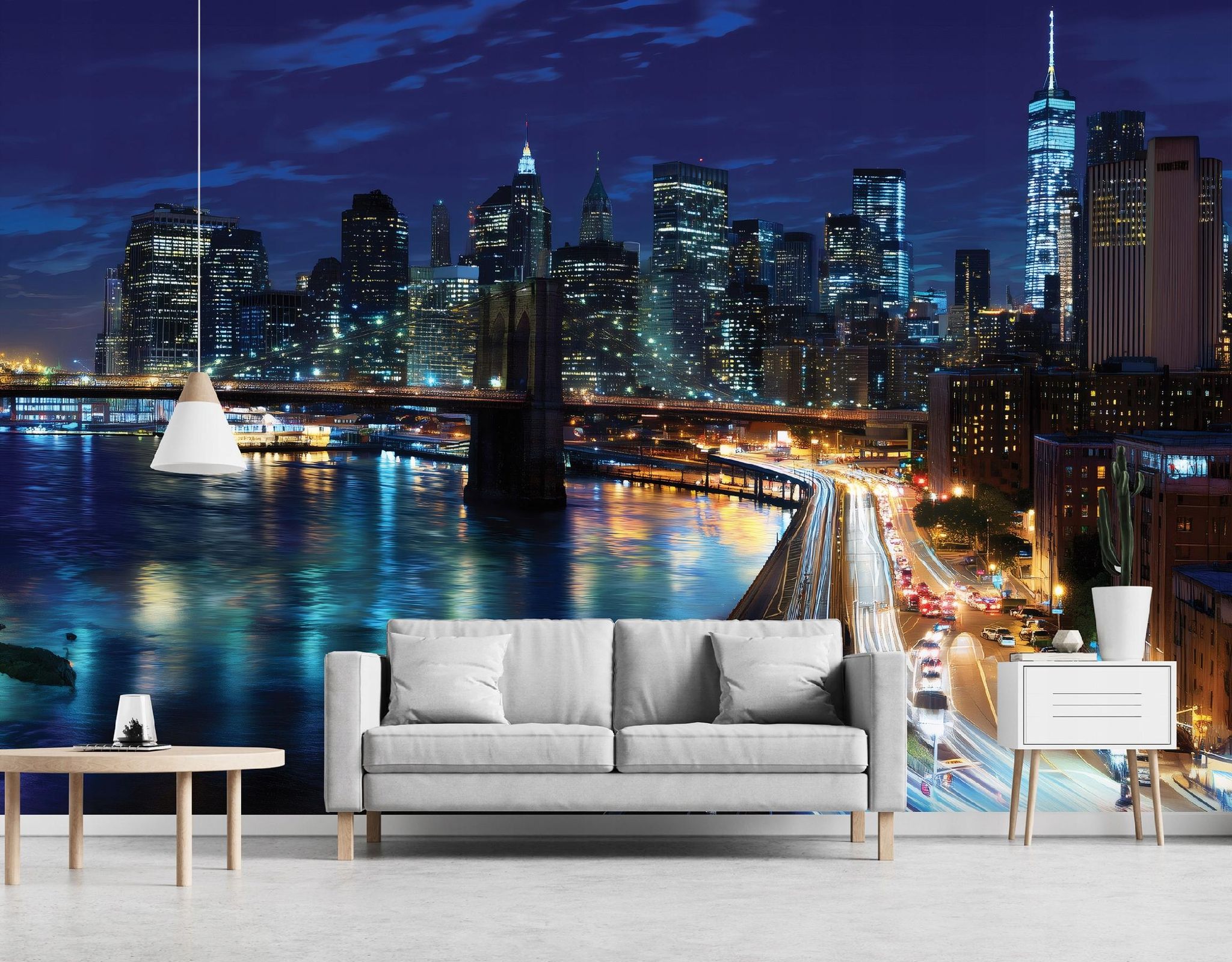 Fototapete Stadt Bei Nacht Panorama, Für Wohnzimmer Und Schlafzimmer, 300 X 210 Cm – Komplettset Inkl. Kleister & Anleitung