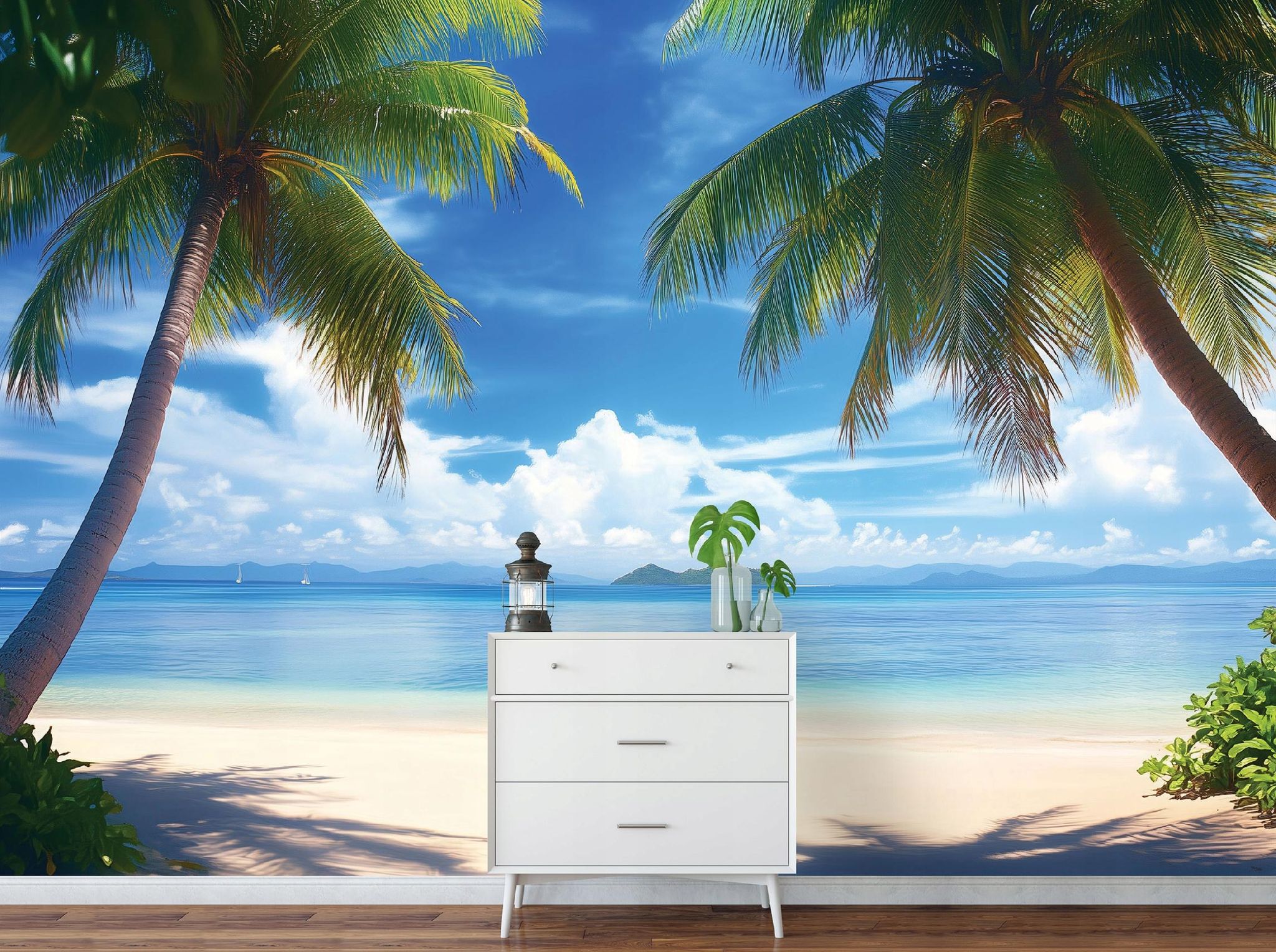 Fototapete Strand Palmen Meer Landschaft, Für Wohnzimmer Und Schlafzimmer, 300 X 210 Cm – Komplettset Inkl. Kleister & Anleitung