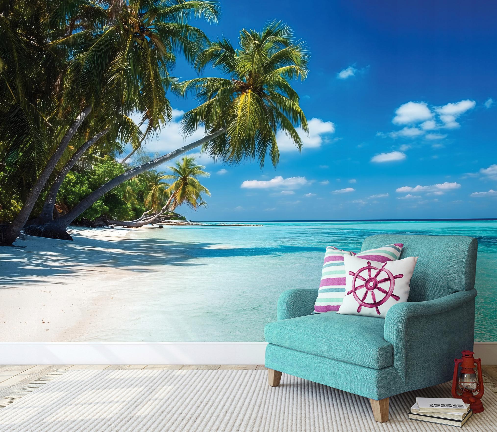Fototapete Strand Palmen Meer Landschaft, Für Wohnzimmer Und Schlafzimmer, 350 X 250 Cm – Komplettset Inkl. Kleister & Anleitung