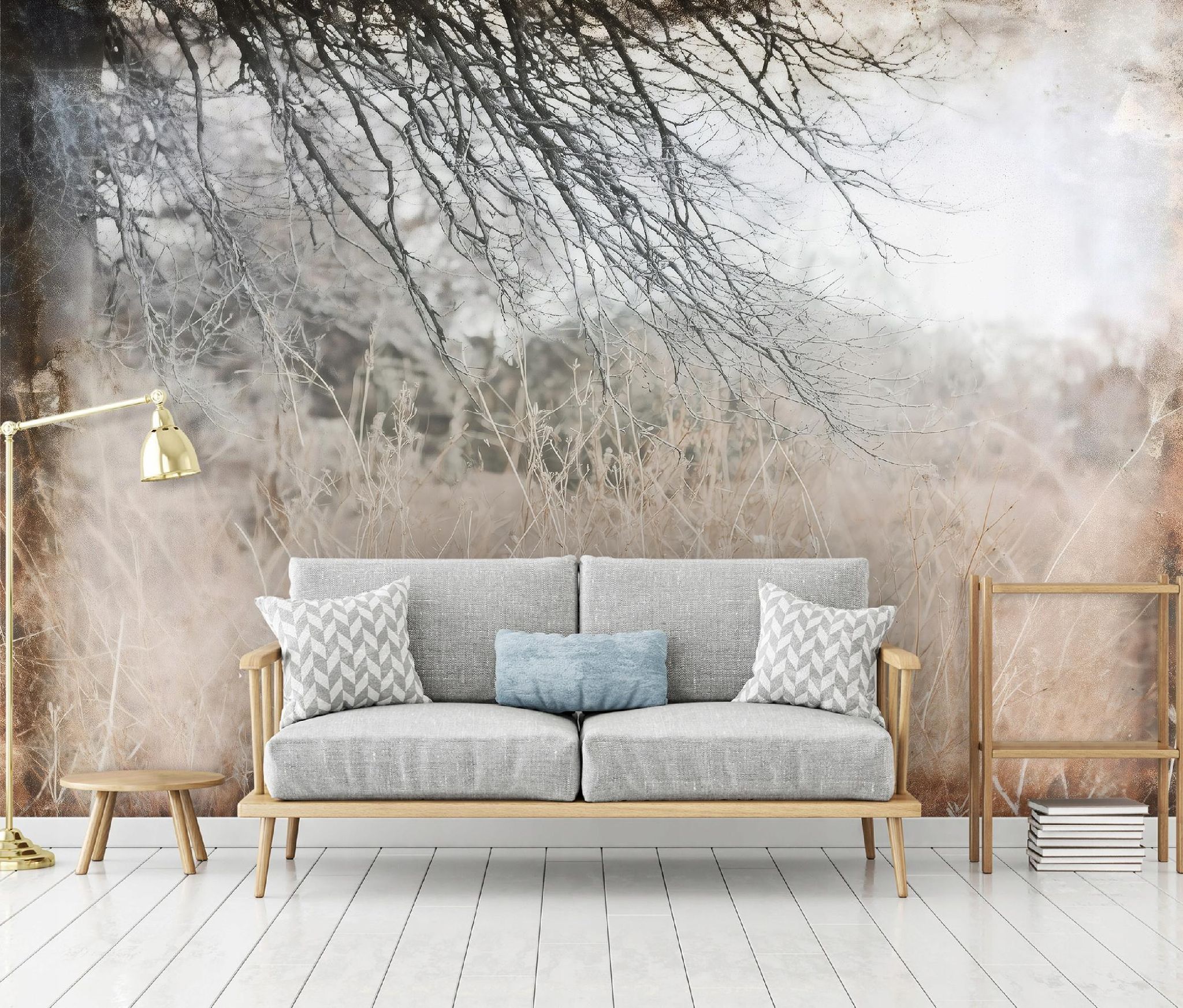 Fototapete Abstrakt Zweige Loft, Für Wohnzimmer Und Schlafzimmer, 200 X 140 Cm – Komplettset Inkl. Kleister & Anleitung