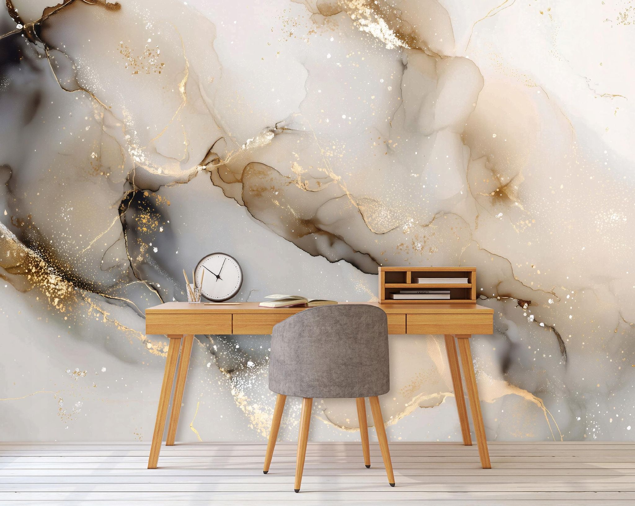 Fototapete Marmor Gold Braun Abstrakt, Für Wohnzimmer Und Schlafzimmer, 150 X 105 Cm – Komplettset Inkl. Kleister & Anleitung