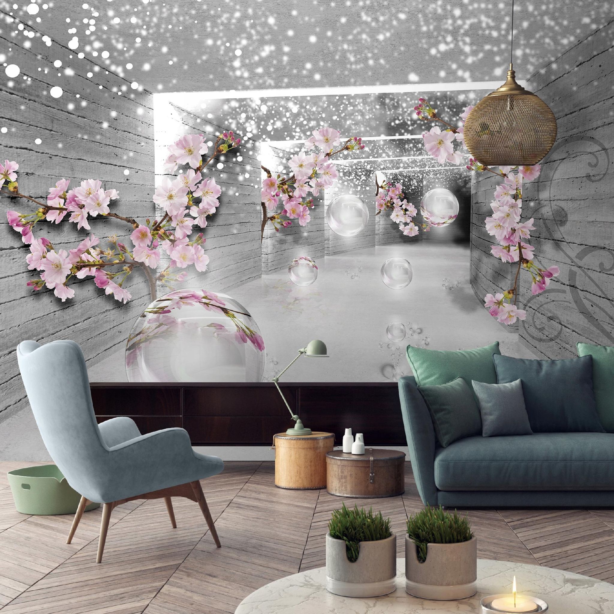 Fototapete Tunnel Blumen Illusion 3d-optik, Für Wohnzimmer Und Schlafzimmer, 150 X 105 Cm – Komplettset Inkl. Kleister & Anleitung