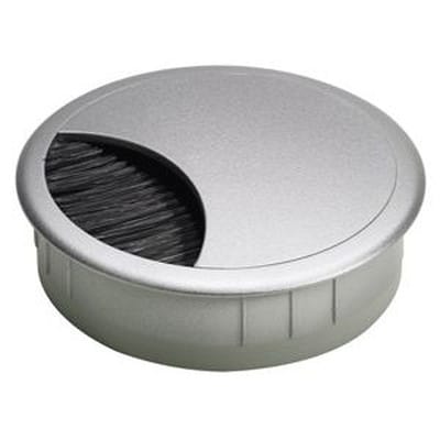 Hettich - MB-Kabeldurchlass m.Bürstend., 9081328, rund, ø 80mm, h 23, 5mm, kf aluminiumop.