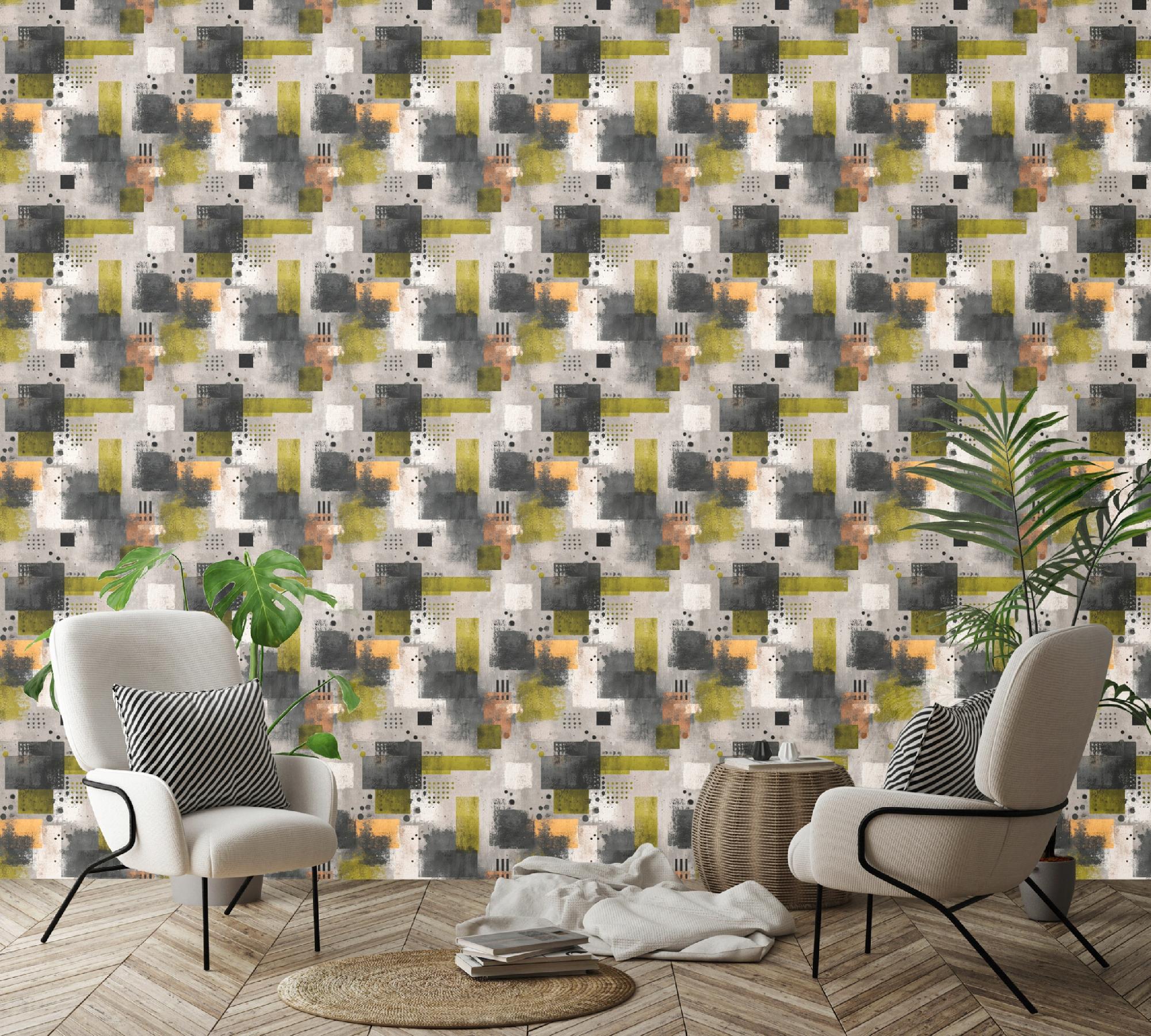 Wallarena Vliestapete Abstrakt Retro Geometrisch Für Wohnzimmer Und Schlafzimmer, 10 M X 50 Cm – Inkl. Kleister & Anleitung