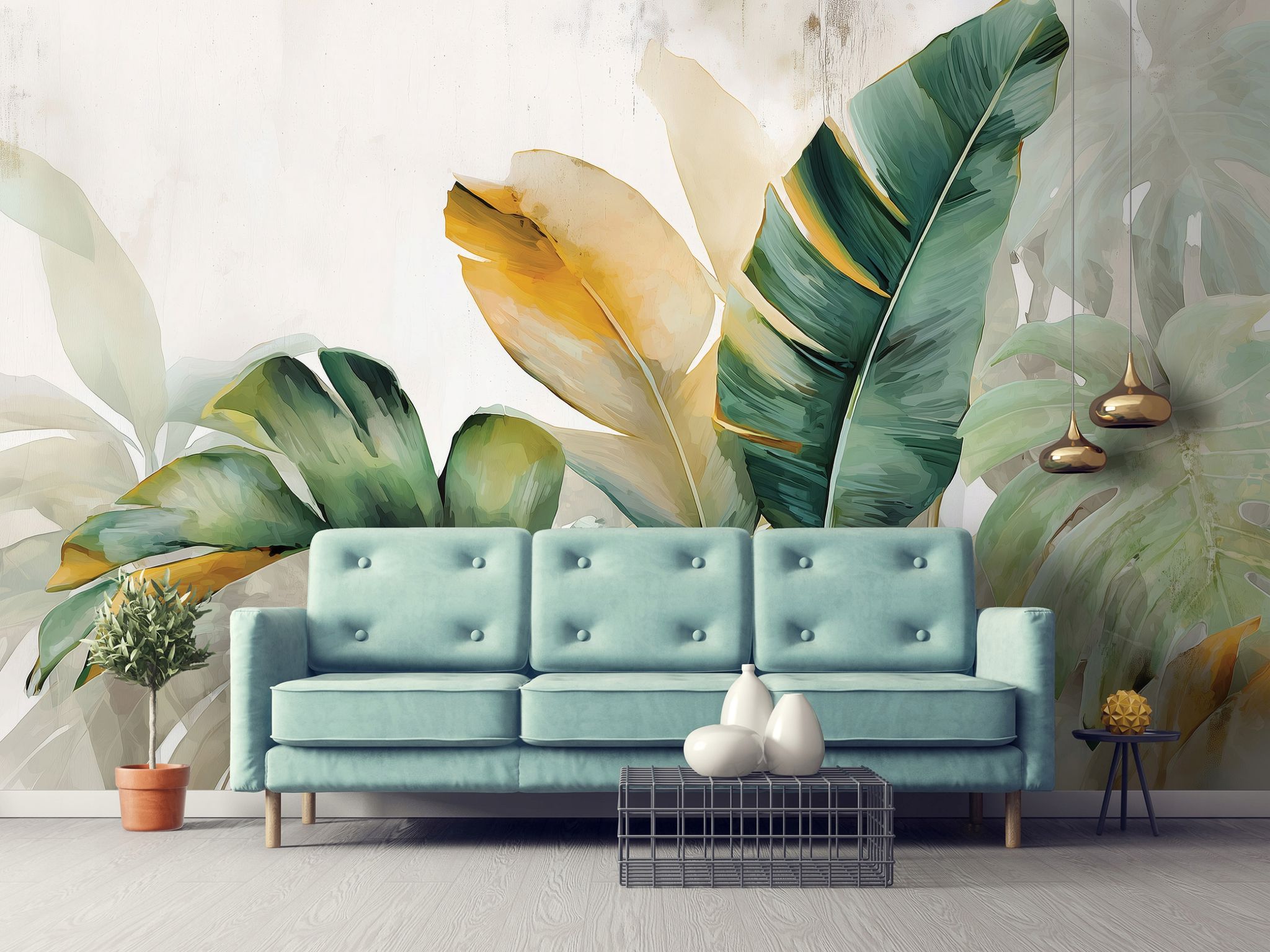 Fototapete Blätter Abstrakt Grün, Für Wohnzimmer Und Schlafzimmer, 150 X 105 Cm – Komplettset Inkl. Kleister & Anleitung